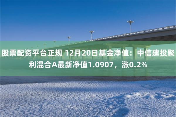 股票配资平台正规 12月20日基金净值：中信建投聚利混合A最新净值1.0907，涨0.2%