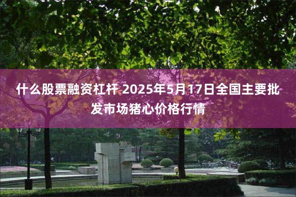 什么股票融资杠杆 2025年5月17日全国主要批发市场猪心价格行情