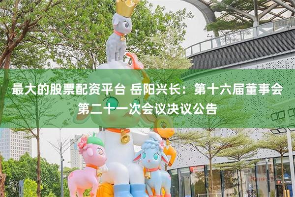 最大的股票配资平台 岳阳兴长：第十六届董事会第二十一次会议决议公告