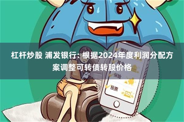 杠杆炒股 浦发银行: 根据2024年度利润分配方案调整可转债转股价格