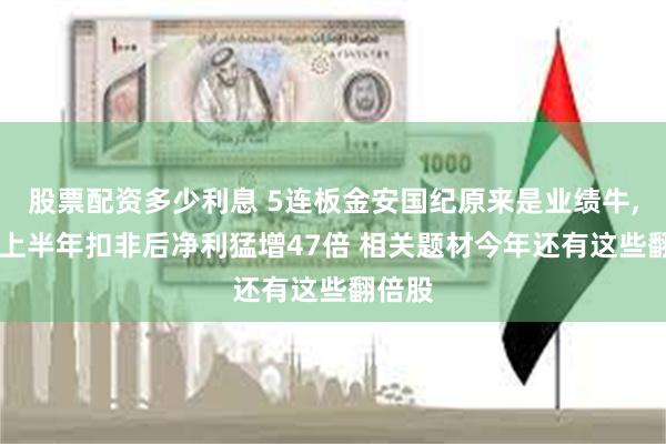 股票配资多少利息 5连板金安国纪原来是业绩牛, 预计上半年扣非后净利猛增47倍 相关题材今年还有这些翻倍股