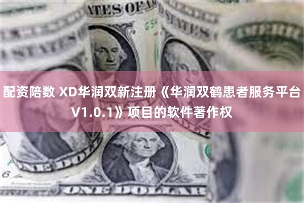 配资陪数 XD华润双新注册《华润双鹤患者服务平台V1.0.1》项目的软件著作权