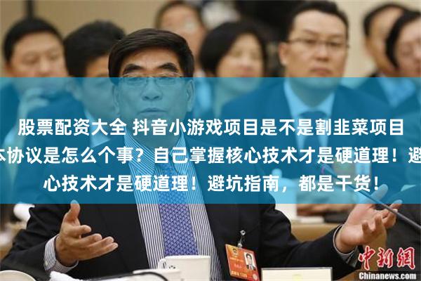 股票配资大全 抖音小游戏项目是不是割韭菜项目？全程代运营和保本协议是怎么个事？自己掌握核心技术才是硬道理！避坑指南，都是干货！